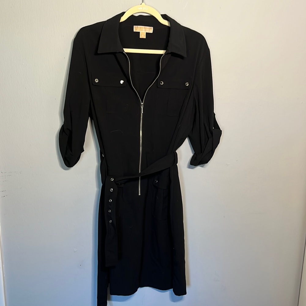 Michael Kors black half zip dress